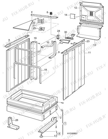 Взрыв-схема комплектующей Electrolux EKC7184AC - Схема узла H10 Chassis